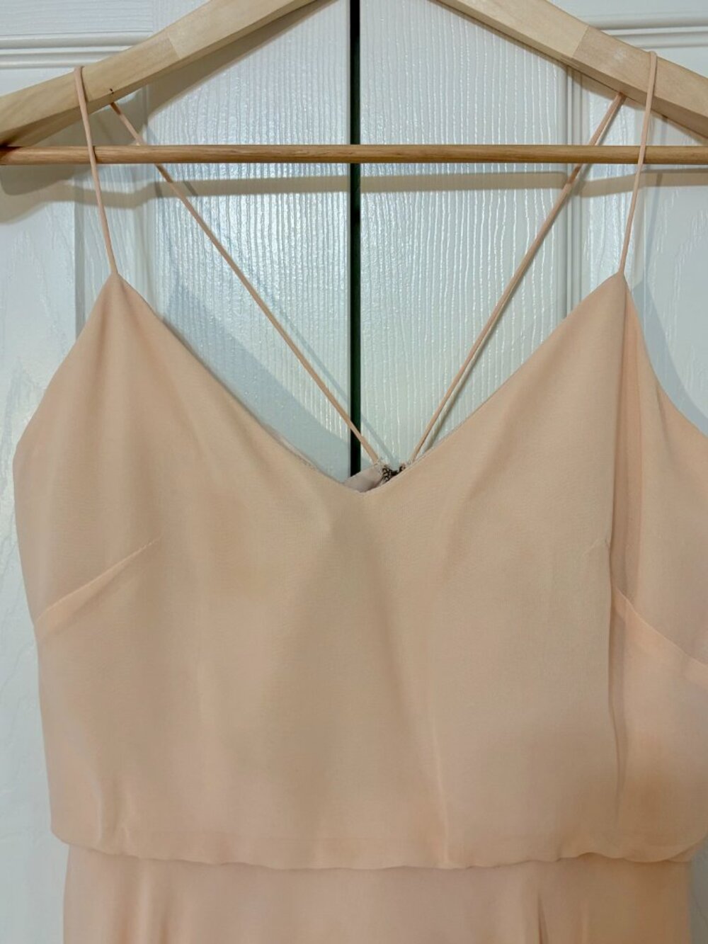Jenny Yoo Inesse Blush Chiffon Maxi Dress Size 6 BHLDN Bridesmaid Formal - Picture 5 of 10